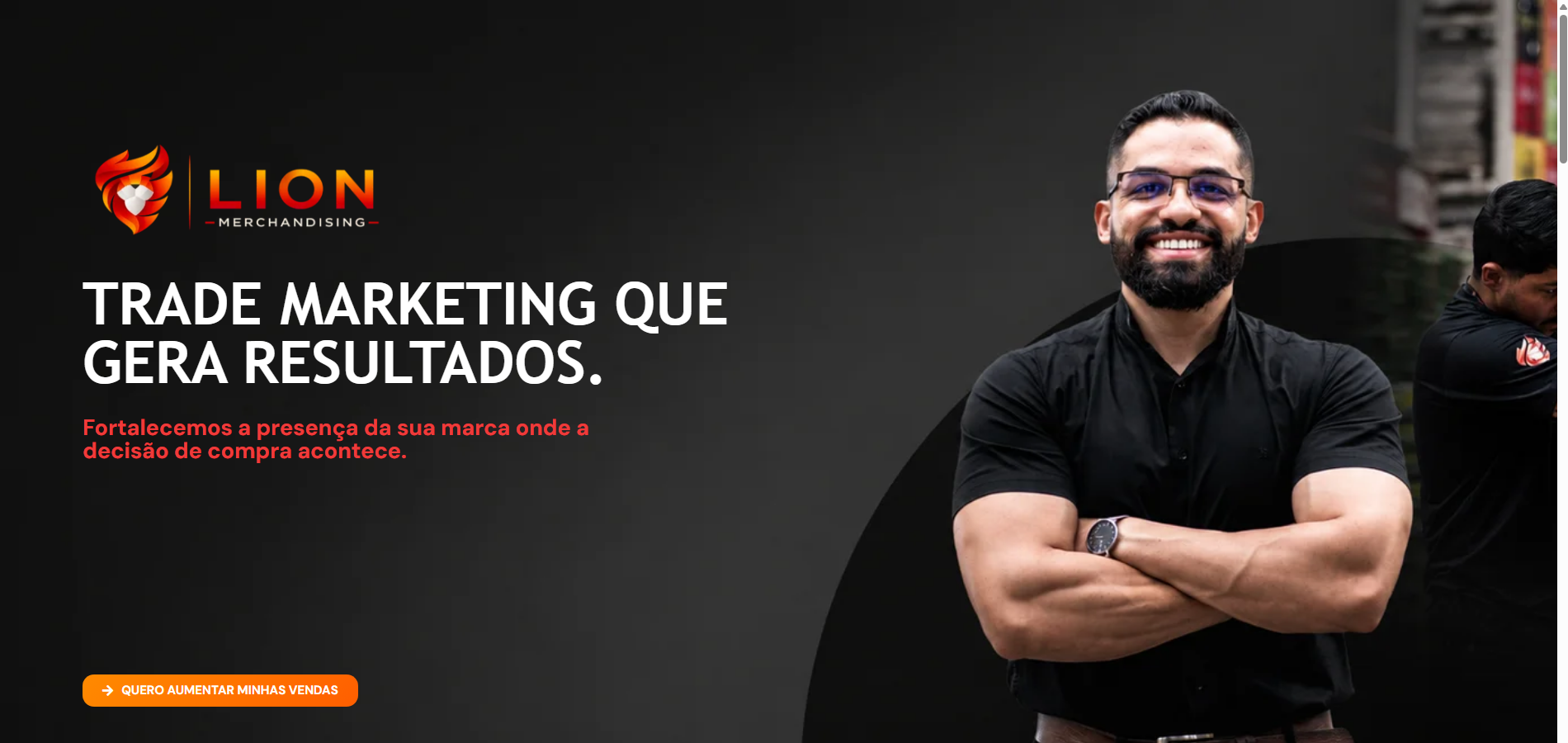 Apresentação institucional do projeto Lion Merchandising — Agência de merchandising e trade marketing