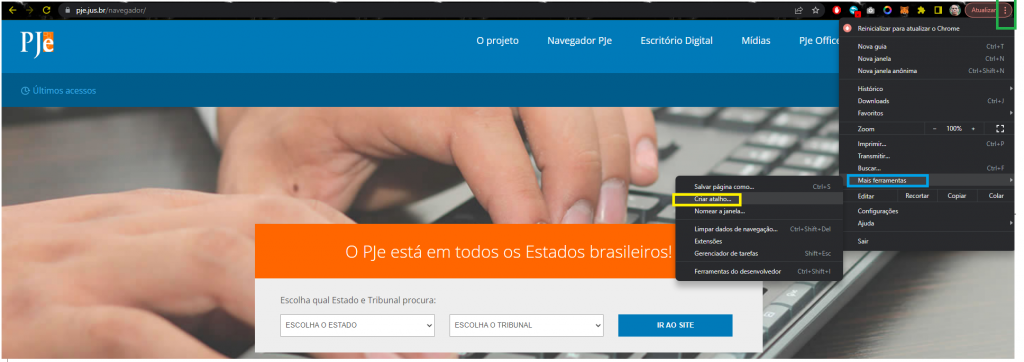 Atalho do PJeOffice